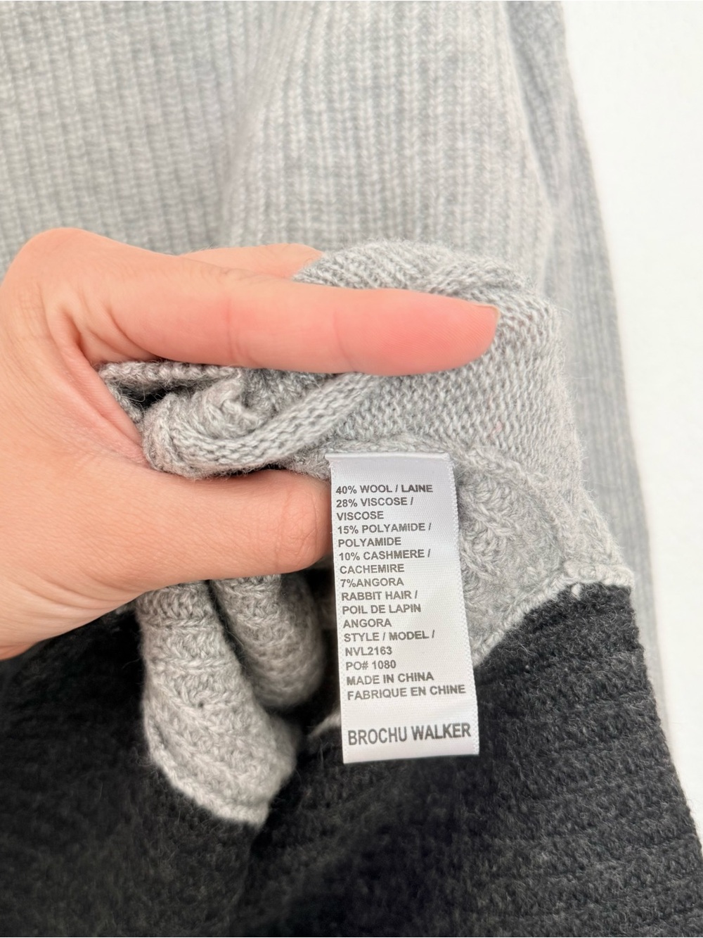 Brochu Walker Miller Pullover Sweater Asymmetrical Charcoal Women's Size Small - Picture 2 of 4